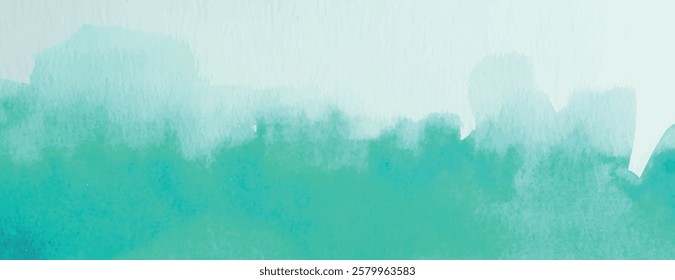 A watercolor background, background with a soft green color, background featuring a textured, green and white gradient style. Minimal watercolor paint texture background vector