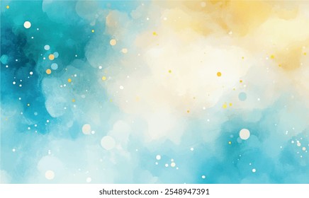 watercolor background, soft watercolor snow on a light blue background, gently blurred, creating the effect of a soft winter snowfall	

