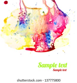 Watercolor background with space for text - vector