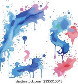 Fondo de color de agua con salpicaduras en blanco
