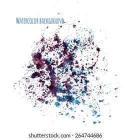 Watercolor background with splashes. Vector illustration