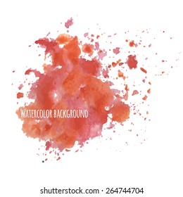 Watercolor background with splashes. Vector illustration