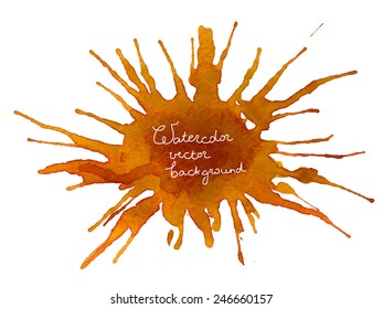 Watercolor background. Watercolor splatter. Vector illustration.