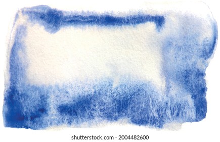 Aquarellfarbener Hintergrund-Fleck Blauer Anstrich für Dekoration, Design, Hochzeitseinladung, Banner, Bücher. Abstrakte Wassersplash-Blende	