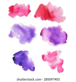 Watercolor background. Watercolor stain vector. Hand drawn illustration. Can be used for banner, cards etc. 