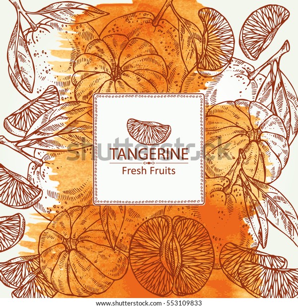 tangerine color watercolor background