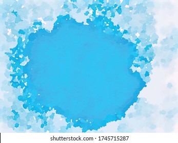 Patrón de textura de fondo acuarela, diseño vectorial abstracto en colores azul y blanco.
