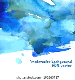 Watercolor background, vector. For backgrounds, textures, banners etc.