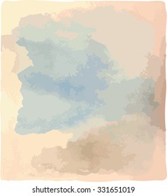 Watercolor background vector. Shades of cloudy sky.