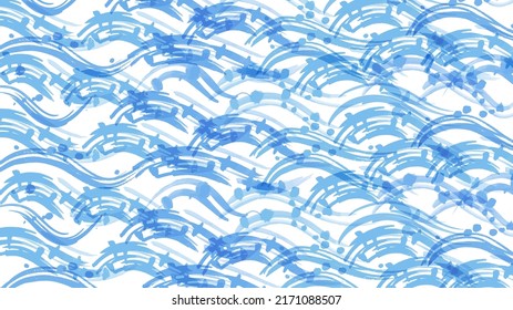 Watercolor background of wave image Vector illustration