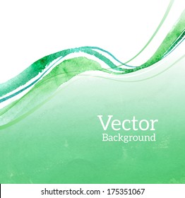 Watercolor background with waves. Vector EPS 10.