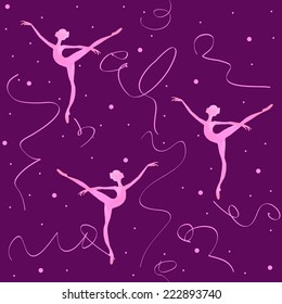 Watercolor ballerina pattern