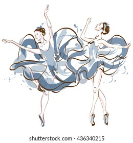 watercolor ballerina. vector