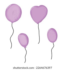 Watercolor balloon collection design. balloon color