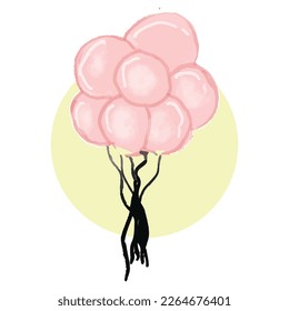 Watercolor balloon collection design. balloon color