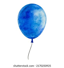 Watercolor balloon isolated on white background. Template for postcard, banner, poster, web design. Hand Drawn vector illustration.