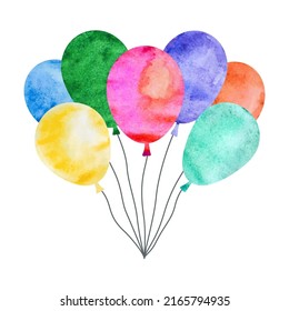 Watercolor Balloons Isolated On White Background Stock Vector (Royalty ...