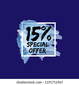 watercolor Banner with 15% discount offer.