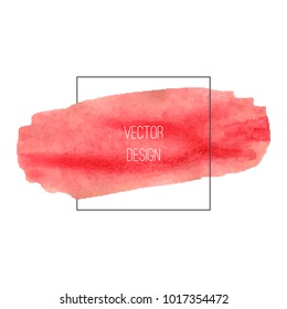 Watercolor banner template with text area. Brush painted background