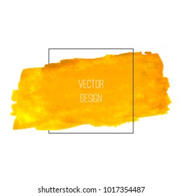 Watercolor banner template with text area. Brush painted background