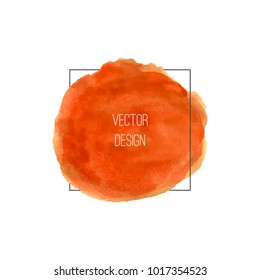 Watercolor banner template with text area. Brush painted background