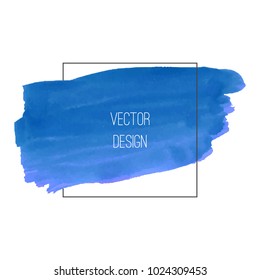 Watercolor banner template with text area. Brush painted background