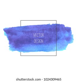 Watercolor banner template with text area. Brush painted background
