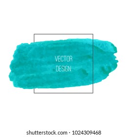 Watercolor banner template with text area. Brush painted background