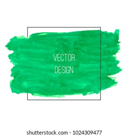 Watercolor banner template with text area. Brush painted background