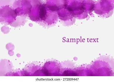 Watercolor banner for web design. Vector illustration