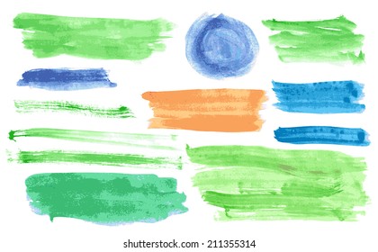 Watercolor banners vector set