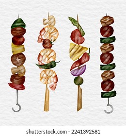 watercolor barbecue food clip art