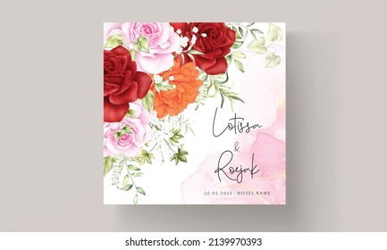 watercolor beautiful floral wedding card set