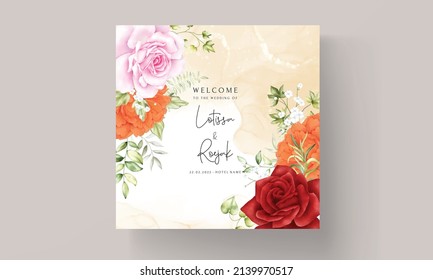 watercolor beautiful floral wedding card set