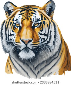 Watercolor  Beautiful tiger