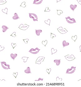 Watercolor beauty seamless repeat pattern