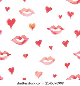 Watercolor beauty seamless repeat pattern