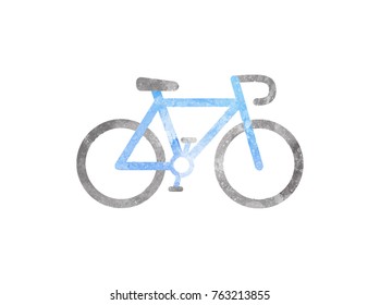 Watercolor Bicycle on white background