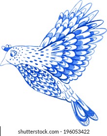 watercolor, bird, drawing