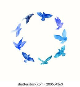 Watercolor birds.