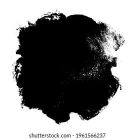 Watercolor black circle on white as background. Vector