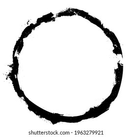 Watercolor black circle on white as background. Vector
