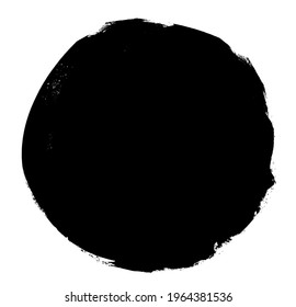 Watercolor black circle on white as background. Vector