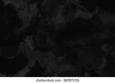 Watercolor black and dark gray texture, background. Vector Illustration