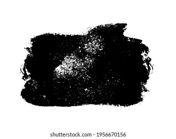 Watercolor black rectangle on the white background. Vector
