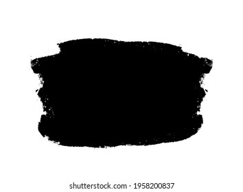 Watercolor black rectangle on the white background. Vector