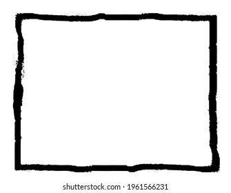 Watercolor black rectangle on the white background. Vector