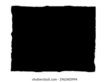 Watercolor black rectangle on the white background. Vector