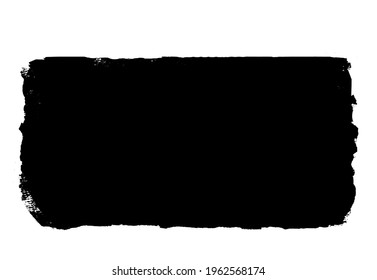 Watercolor black rectangle on the white background. Vector