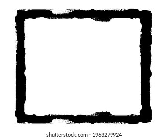 Watercolor black rectangle on the white background. Vector